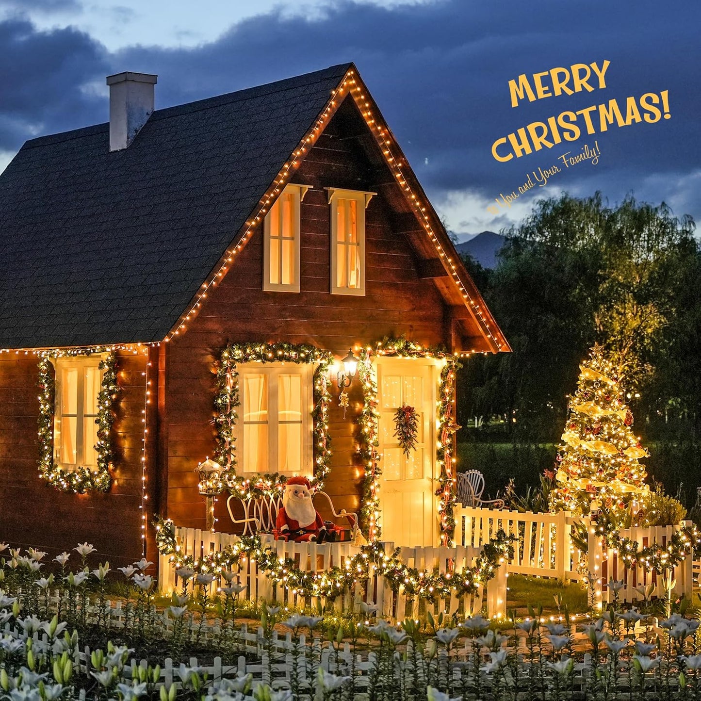168FT 600 LED String Lights for outside Clear Wire, Warm White Christmas Lights Outdoor Waterproof, Tree Lights Outdoor Plug in for Patio Wedding Party Holiday Christmas Bedroom Pergola Decor