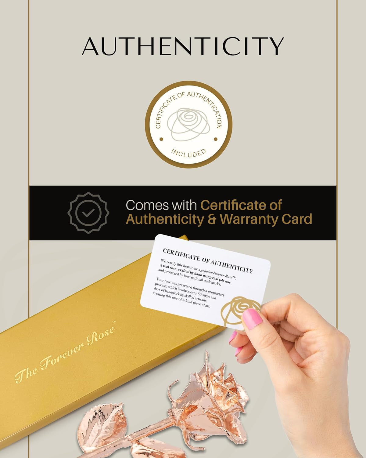 Real Rose Dipped in Rose Gold, Handcrafted Preserved Rose in Luxury Gold Gift Box, Romantic Gift for Her, Elegant Keepsake for Anniversary, Valentine'S Days, or Birthday.